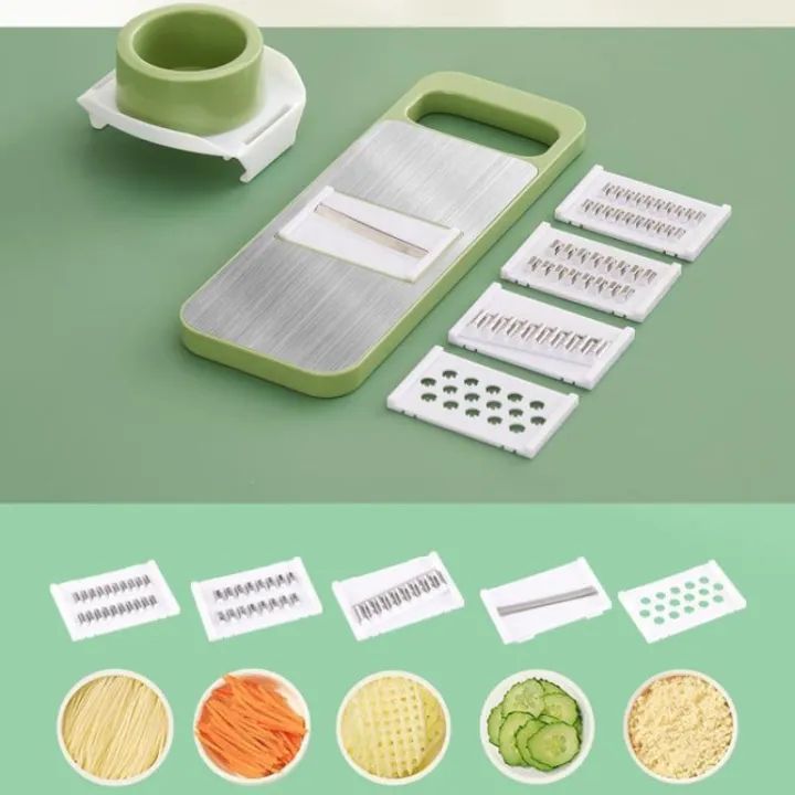 5-in-1 Multifunction Vegetable Cutter | Stainless Steel Slicer, Grater & Hand Protector