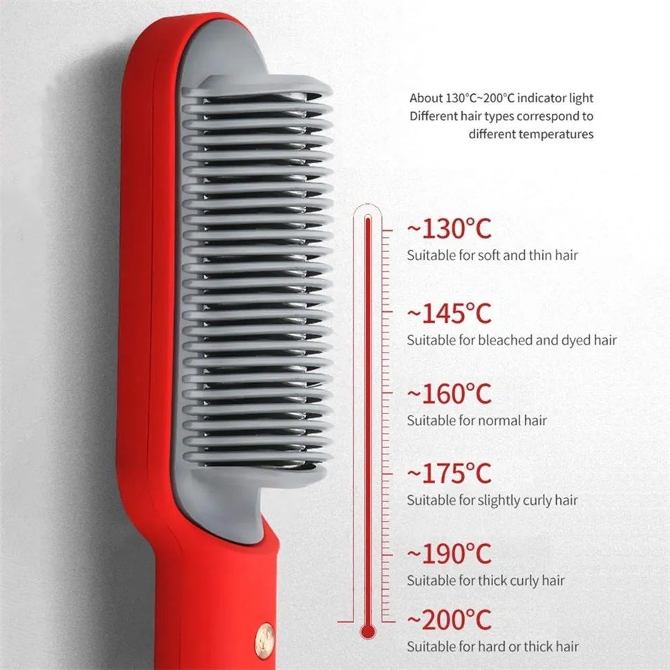 909 Brush Hair Straightener – Comb Style | Multi-Color Hair Styling Tool for Girls