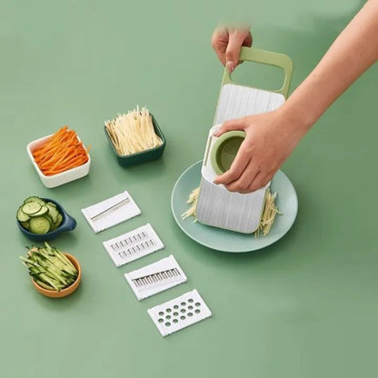 5-in-1 Multifunction Vegetable Cutter | Stainless Steel Slicer, Grater &amp; Hand Protector