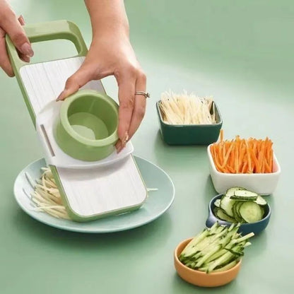 5-in-1 Multifunction Vegetable Cutter | Stainless Steel Slicer, Grater &amp; Hand Protector
