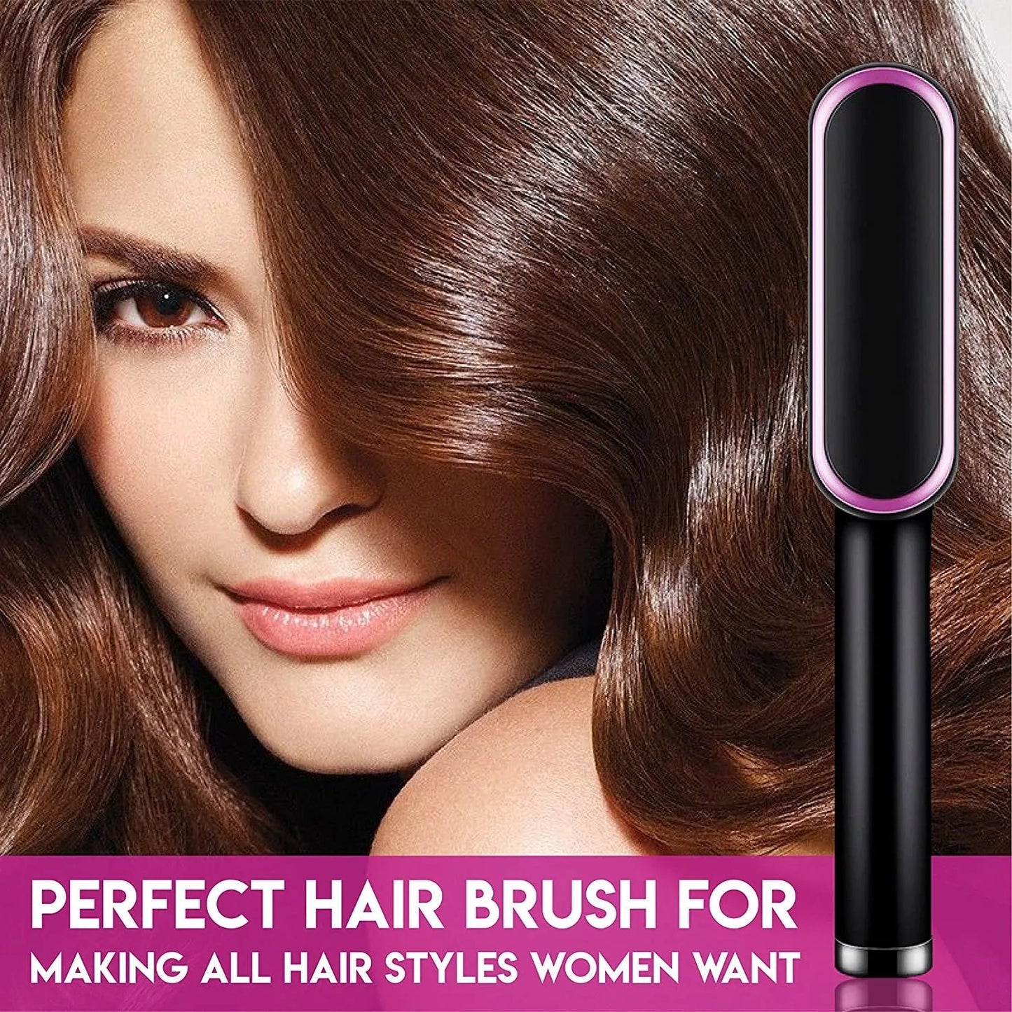 909 Brush Hair Straightener – Comb Style | Multi-Color Hair Styling Tool for Girls