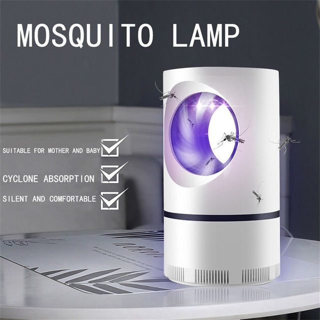 Electric Mosquito Trap Blue Light Mosquito Killer Lamp with USB Power Suction Fan – No Zapper, Child Safe